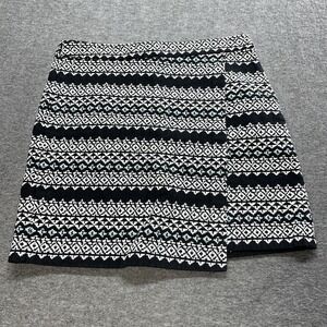 Ann Taylor Outlet Skirt Womens Size 12 Black White Pattern‎ Woven Heavier Weight